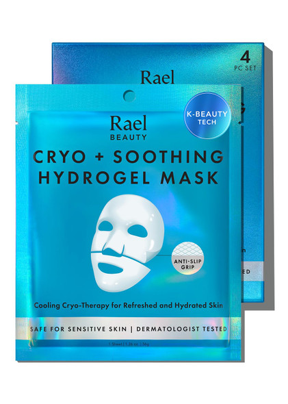 Rael Hydrogel Masks Deep Hydration Skincare Collagen Pdrn Peptides and Hyaluronic Acid 4 Ct
