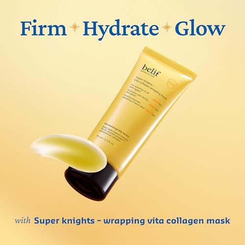 Belif Super Knights Vitamin Collagen Wrapping Peel Off Facial Mask Elasticity + 2.3 Fl. Oz
