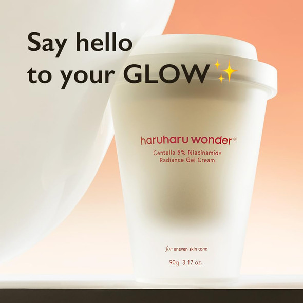 Haruharu Wonder Centella 5% Niacinamide Radiance Gel Cream Hydrating and Soothing UltraLightweight 3.17 Fl. Oz
