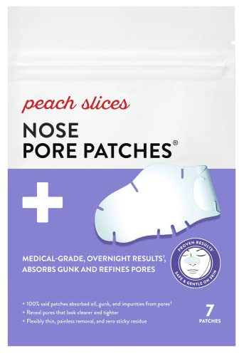 Peach Slices Nose Pore Patches Overnight Blackhead Remover Pore Strips Absorbs Gunk Thin 7 Ct