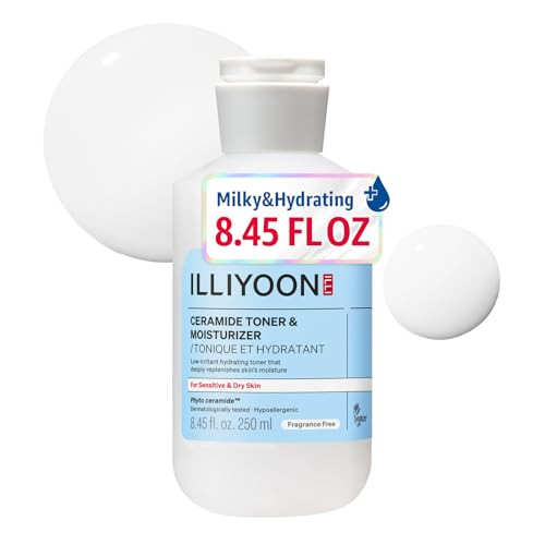 Illiyoon Ceramide Ato Moisturizing Milky Toner Lightweight Milky Essence 2In1 Hydrating Facial 8.45 Fl.Oz