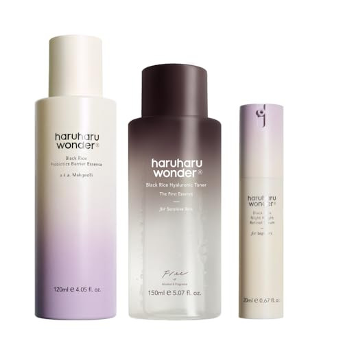 Haruharu Wonder Korean Skin Set Including Black Rice Toner Milky Essence