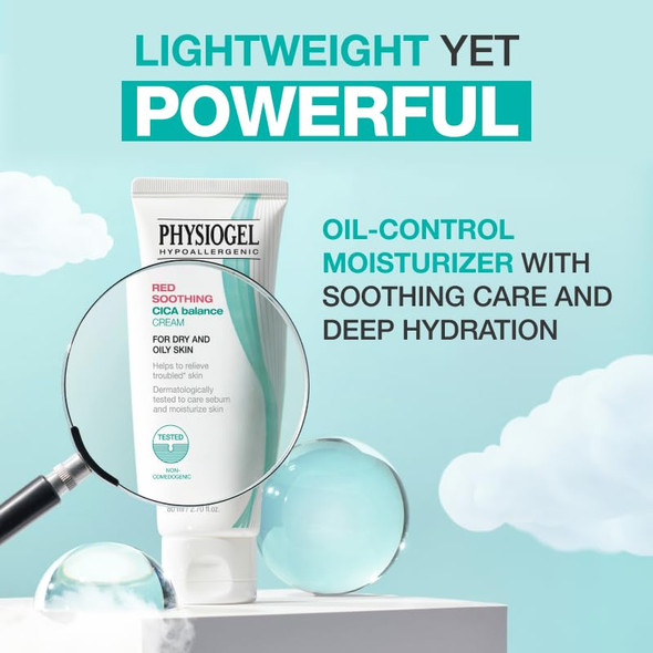 Physiogel Cica Balance Face Cream For Oily and Sensitive Skin Redness Soothing 2.7 Fl. Oz