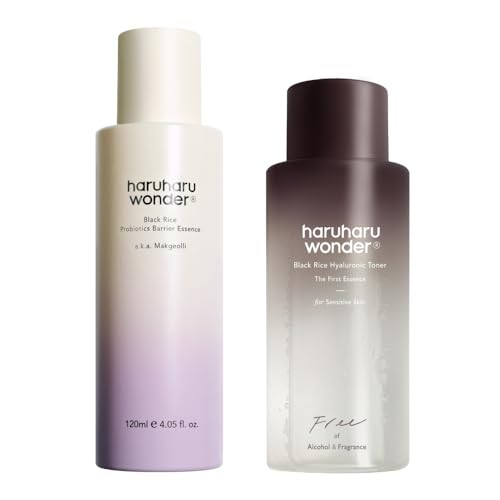 Haruharu Wonder Skin Flooding Essential Set Black Rice Probiotics Barrier Essence and