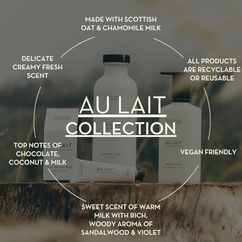 Scottish Fine Soaps Au Lait Luxury Body Cream With Oat Chamomile Milk Chocolate Coconut 200Ml