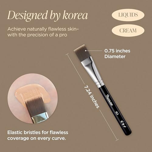 Piccasso Flawless Adherence Set 163 Foundation Brush + 6P Latex Round Makeup