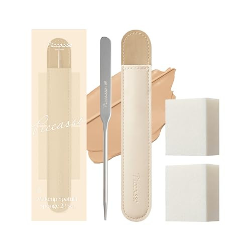 Piccasso Professional Makeup Spatula 2 Set Stainless Steel Foundation Spatula For