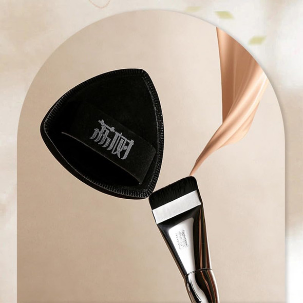Beautymall Set Lishu Foundation Brush + Lishu Foundation Puff Set Triangle Puff