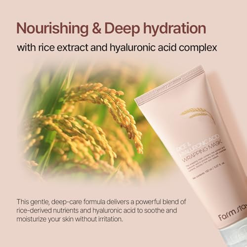 Farmstay Rice and Hyaluronic Acid Real Wrapping Face Mask Peel Off Facial 5.07 Fl Oz