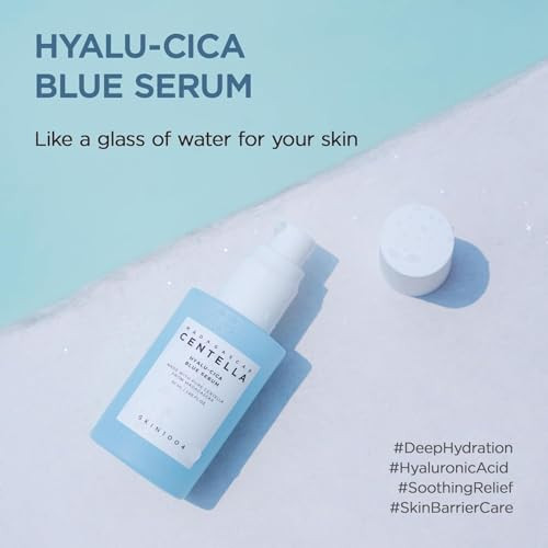 Skin1004 HyaluCica Blue Serum Hydrating Face Serum With 5 Hyaluronic Acids and 1.69Fl.Oz