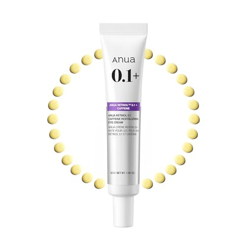 Anua Retinol 0.1 Caffeine Revitalizing Eye Cream Lightweight Formula For Dark Circles 1.05 Fl Oz