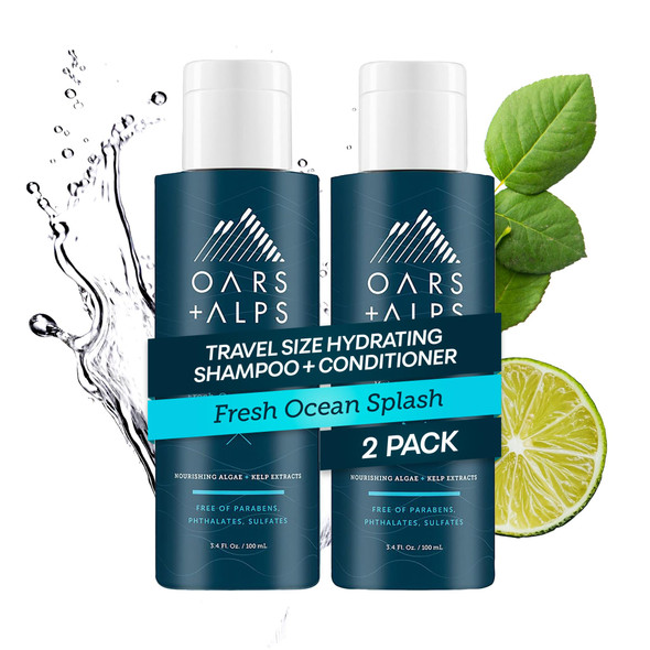 Oars + Alps MenS Sulfate Hair Shampoo And Conditioner Set Infused With Witch 3.4Oz