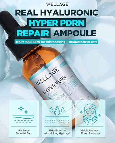 Wellage Korean Hyper Pdrn Repair AntiAging Serum Ampoule Hyaluronic Acid Collagen Elasticity 1.01 Fl.Oz