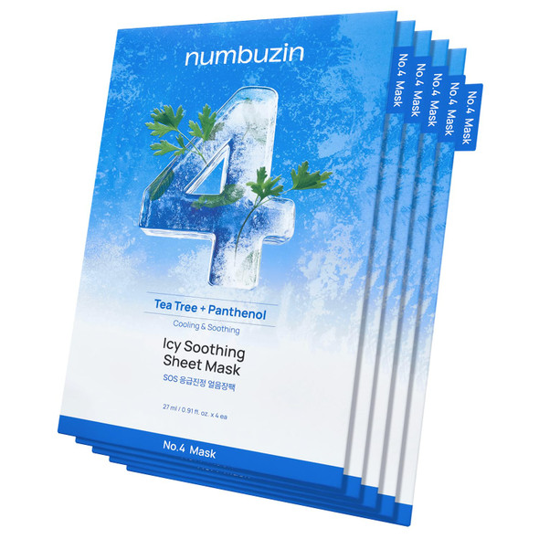 Numbuzin No Mask Icy Soothing Sheet Mask Instant Cooling Hydrating With Tea .4 Sheet