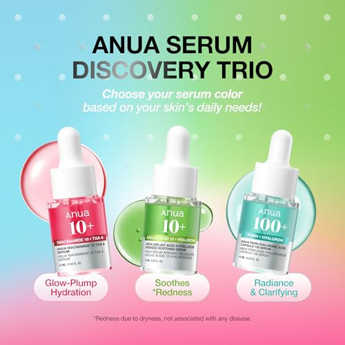 Anua Serum Discovery Trio Hyaluronic Acid Pdrn Azelaic Acid and Txa Face 0.33 Fl.Oz
