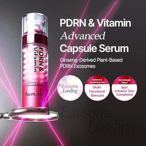 Farmstay Pdrn and Vitamin Advanced Capsule Serum Lightweight NonSticky Glow Boosting Hydrating 1.85 Fl Oz