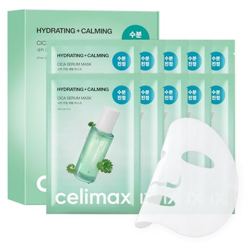 Celimax The Real Cica Calming Serum Mask 10Ea With Centella Asiatica and 27Ml