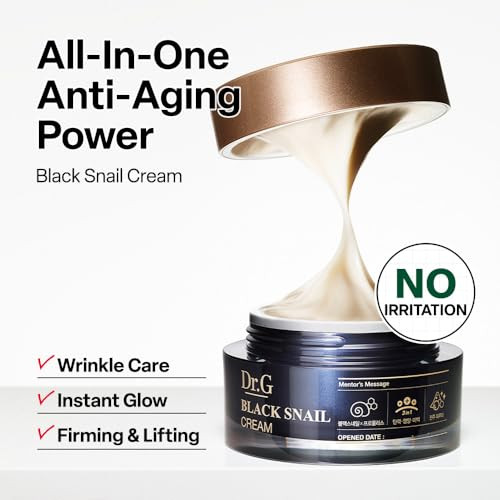 Dr.G G Black Snail Cream Korean Skincare With Snail Mucin AntiAging Face 1.69 Fl Oz