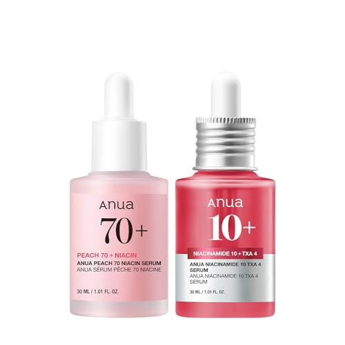 Anua 10% Niacinamide + 4% Tranexamic Acid Serum and Peach 70 Niacinamide