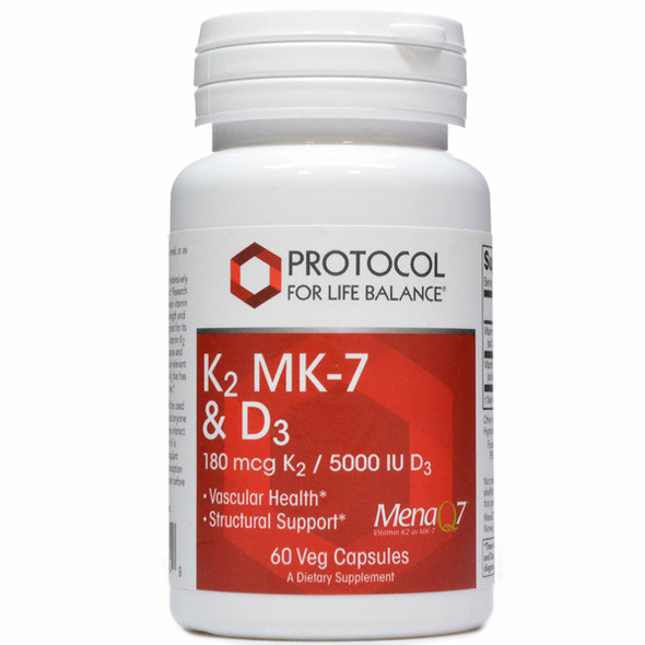K2 MK-7 & D3 60 vcaps by Protocol For Life Balance