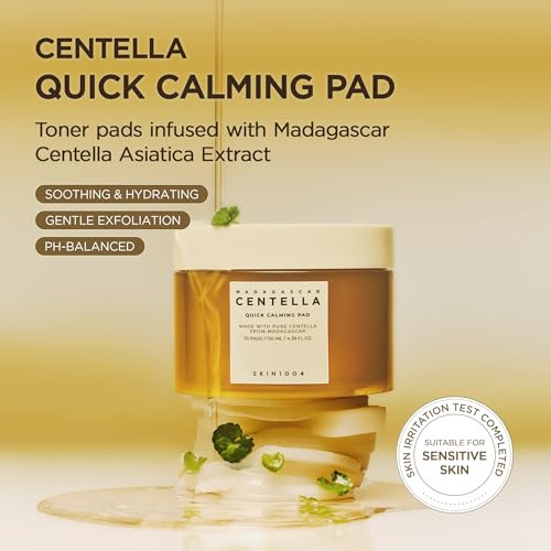 Skin1004 Centella Quick Calming Pad Korean Face Toner Pad With Madagascar Centella 70 Pads