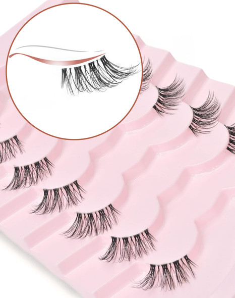 Onlyall Natural Lashes Wispy Lashes Natural Look False Eyelashes Flared Eyelashes 7