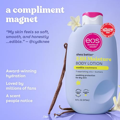 Eos Bundle Of Eos Shea Better Body Lotion Vanilla Cashmere + Fragrance 16 Fl Oz