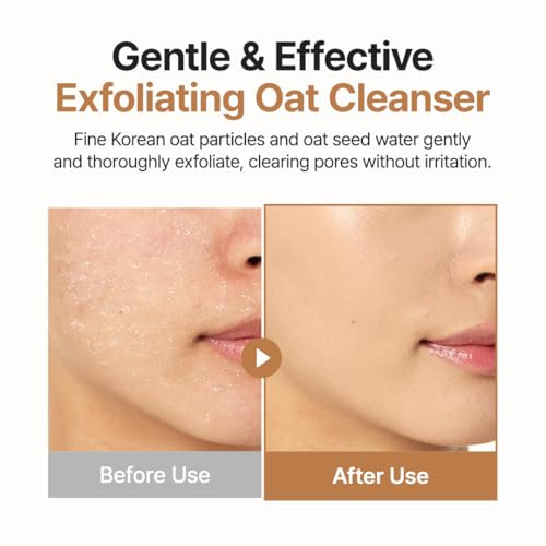 Purito Oat Exfoliating Facial Polish Cleanser Hydrating Daily Face Wash With Gentle 5.07 Fl.Oz