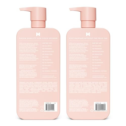 Monday Haircare Smooth Shampoo + Conditioner Bathroom Set Each For Frizzy Coarse and 27 Oz 2 Count