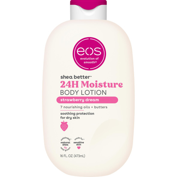 Eos Shea Better Body Lotion Pomegranate Raspberry 24Hour Moisture Skin Care Lightweight 16 Fl Oz