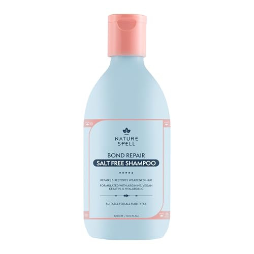 Nature Spell Bond Repair Shampoo For Dry and Damaged Hair Sulfate and Paraben Safe For All Hair Types Veg 10.14 Fl Oz