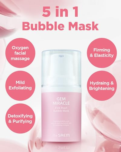 Thesaem Gem Miracle Pink Pearl Bubble Mask Face Cleansing Gel To Foam 1.76Oz