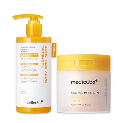 Medicube Body Smoothing and Clarifying Duo: Turmeric Body Peel Shot and Kojic