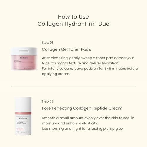 Biodance Collagen HydraFirm Routine Duo: Collagen Toner Pads and Facial Moisturizer Hydrating