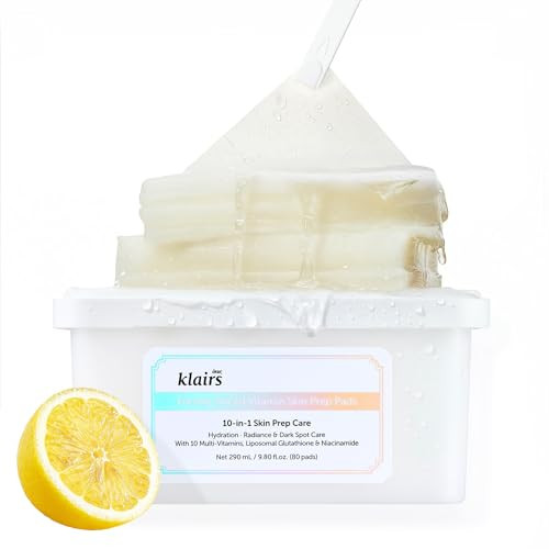 Dearklairs Freshly Juiced Vitamin C Toner Pads Korean Exfoliating and Brightening Facial 80 Count
