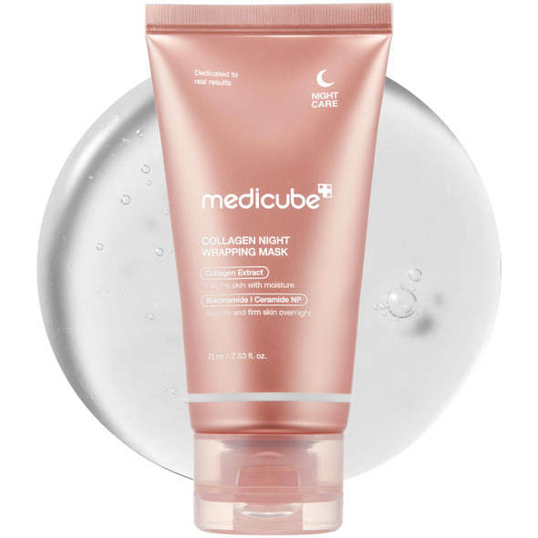 Medicube Wrapping Mask Collagen Overnight Peel Off Facial Mask Elasticity and Hydration 2.53 Fl.Oz