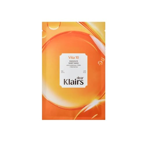 Dearklairs Vita 10 Radiance Sheet Mask VitaminRich Brightening Facial Mask For Dull 25Ml
