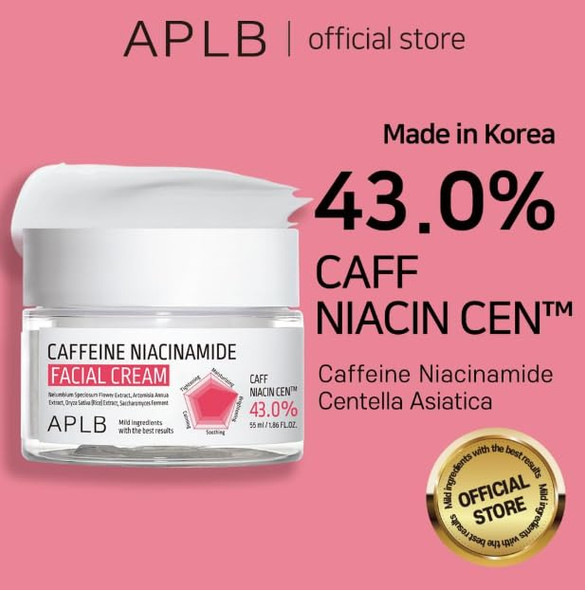 Aplb Caffeine Niacinamide Facial Cream Caff Niacin Cen 43.0% /Korean Skincare Pore 1.86 Fl.Oz