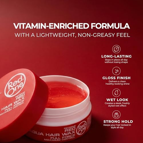 Redone Hair Wax Red Ultra Hold and Maximum Control High Shine Styling 150Ml