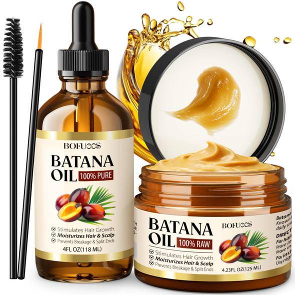 Bofuoos Rosemary and Castor Hair Growth Oil + Scalp Massager Set Strengthens 4.0 Oz