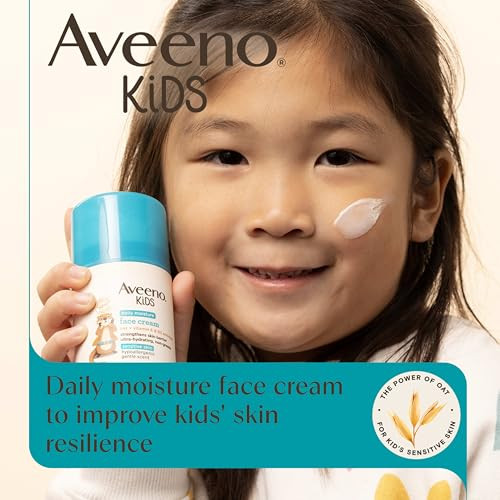 Aveeno Baby Kids Daily Moisture Face Cream With Oat Vitamin E and B5 1.5 Oz
