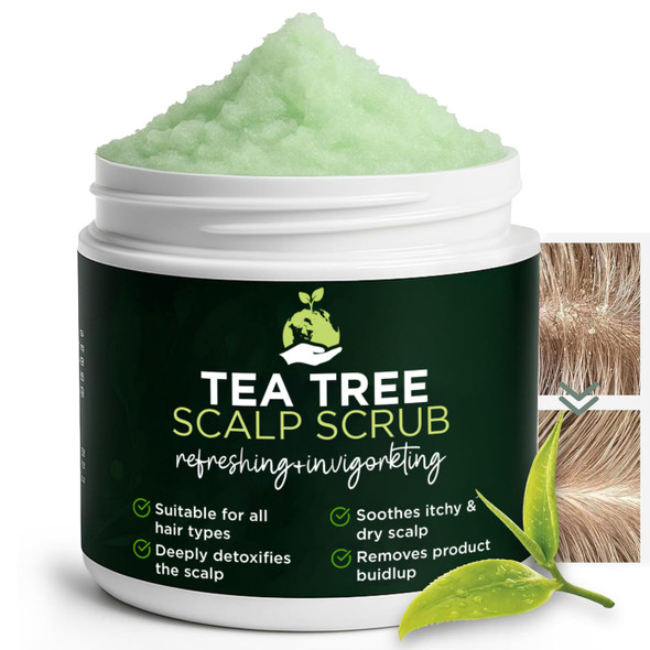 Terramed Just Think Comfort Tea Tree Scalp Scrub Itchy and Dry Scalp Care With Tea