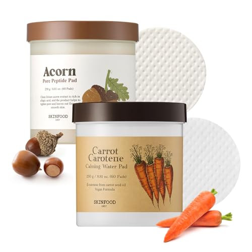 Skinfood 1957 Soothing and Pore Care Duo Carrot BetaCarotene Toner Pads . and 8.81 Oz 250G