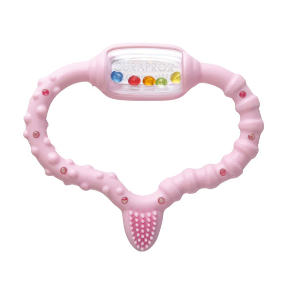 Curaprox Baby Teething Ring For Babies 024 Months/Reduces Teething Discomfort And Encourages