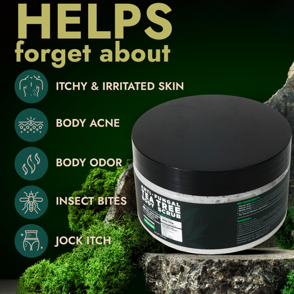 Terramed Just Think Comfort Antifungal With Tea Tree Oil Exfoliating Body Wash For 12 Fl Oz
