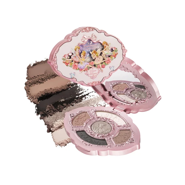 Flower Knows Midsummer Fairytales Embossed FiveColor Makeup PaletteNude Eyeshadow With 4 Matte + Makeup Palettenude Eyeshado