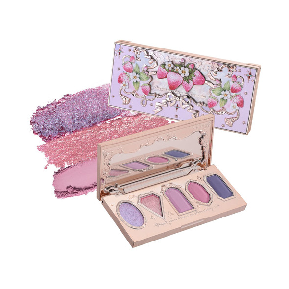 Flower Knows Violet Strawberry Rococo Eyeshadow PalettePurple Pink Makeup Palette With 3 Matte Sblendable Smooth Cute Eye