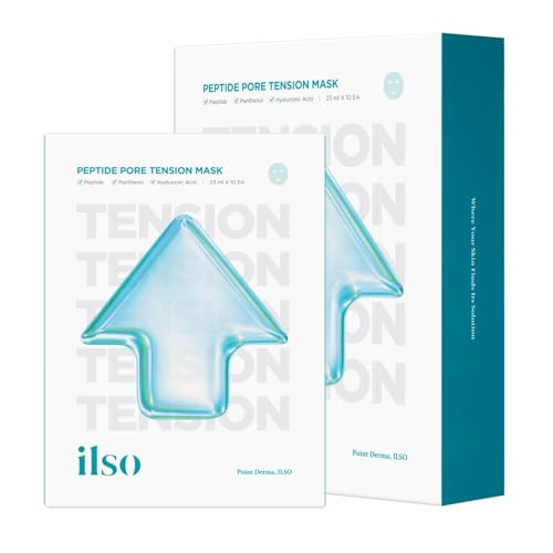Ilso Pore Tension Face Mask Pack X With Peptide And Hyaluronic Acid 25Ml 10 Sheets