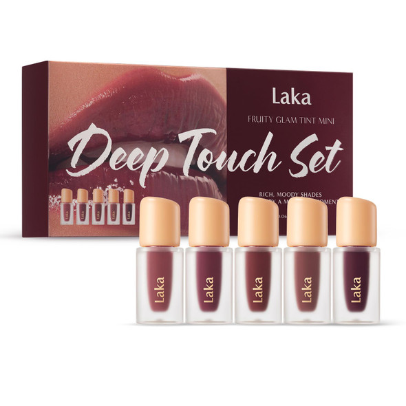 Laka Light Fruity Glam Tint Mini Set /0.07Oz5Ea Set For Women Nonsticky Vegan Kbeauty Sof 1.9G