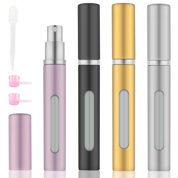 Obsgumu Mini Perfume Travel Bottle Perfume Atomiser Refillable Spray Bottles Portable For 5Ml 4Pcs